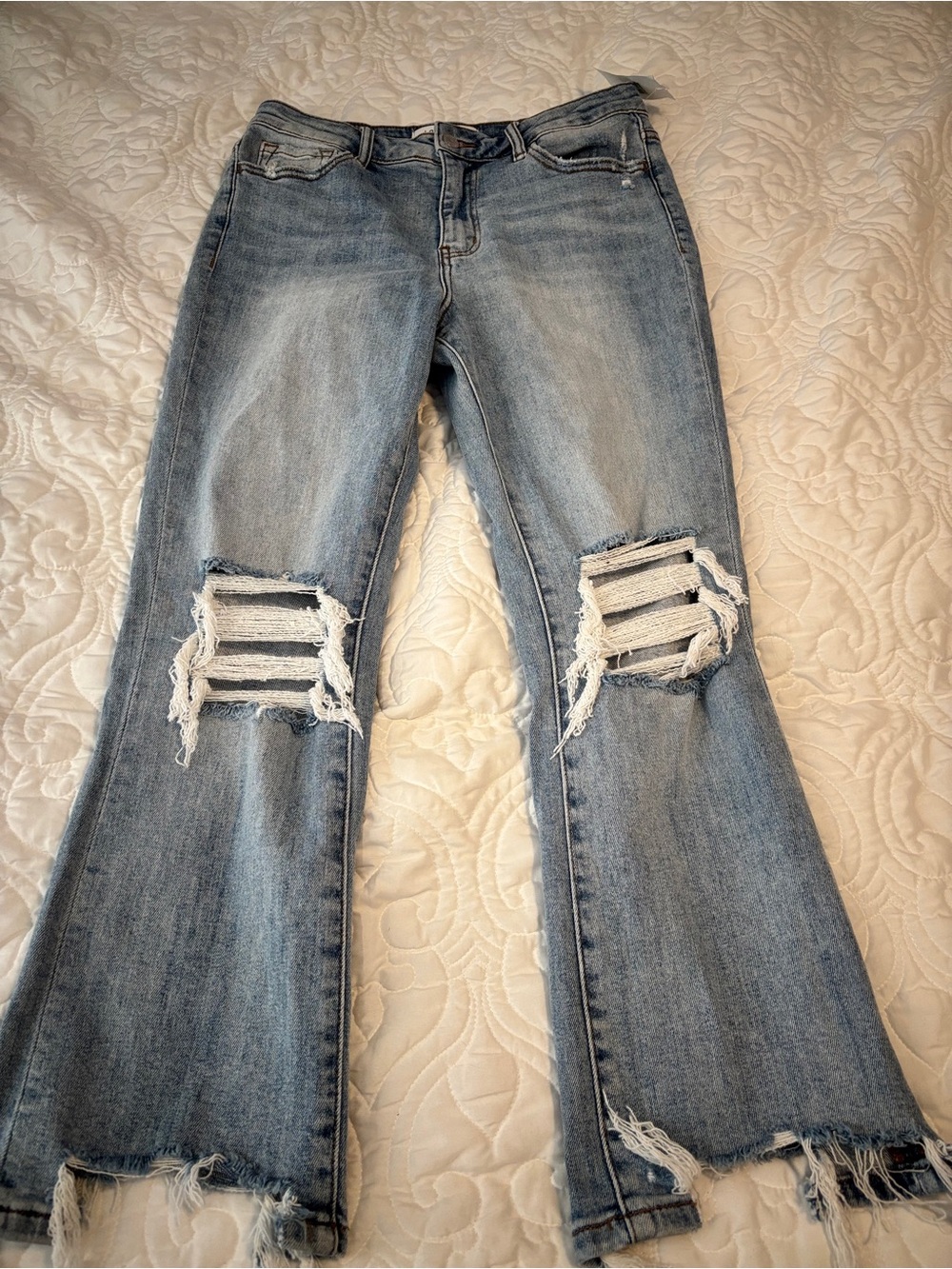 Lovervet by Ververt Distressed Light Blue Women's Ripped Knee Jeans Size 29 NWT